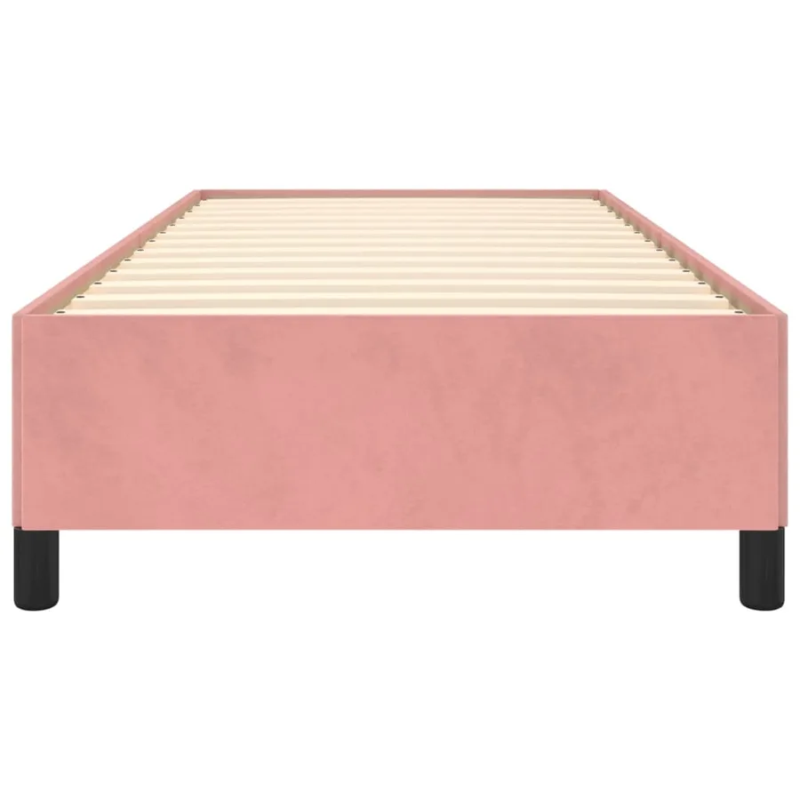 Cadre de lit sans matelas rose 100x200 cm velours - 5