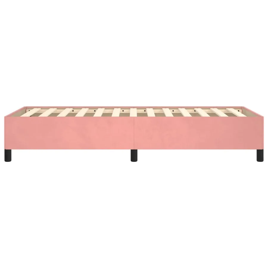 Cadre de lit sans matelas rose 100x200 cm velours - 6