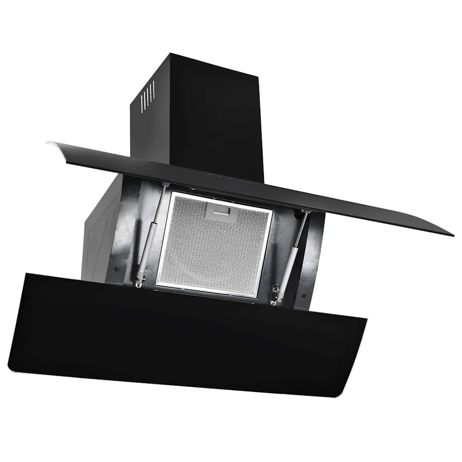 Hotte murale acier inoxydable 756 m³/h 90 cm Noir - 3