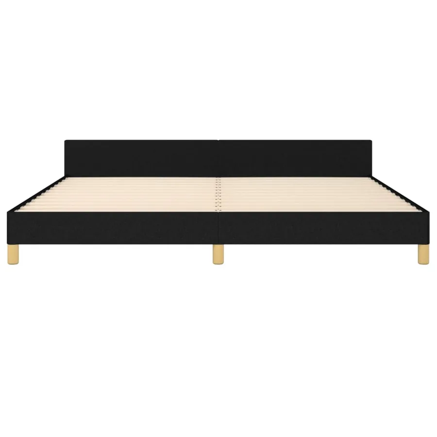 Cadre de lit sans matelas noir 200x200 cm tissu - 6