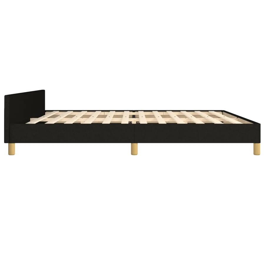 Cadre de lit sans matelas noir 200x200 cm tissu - 7