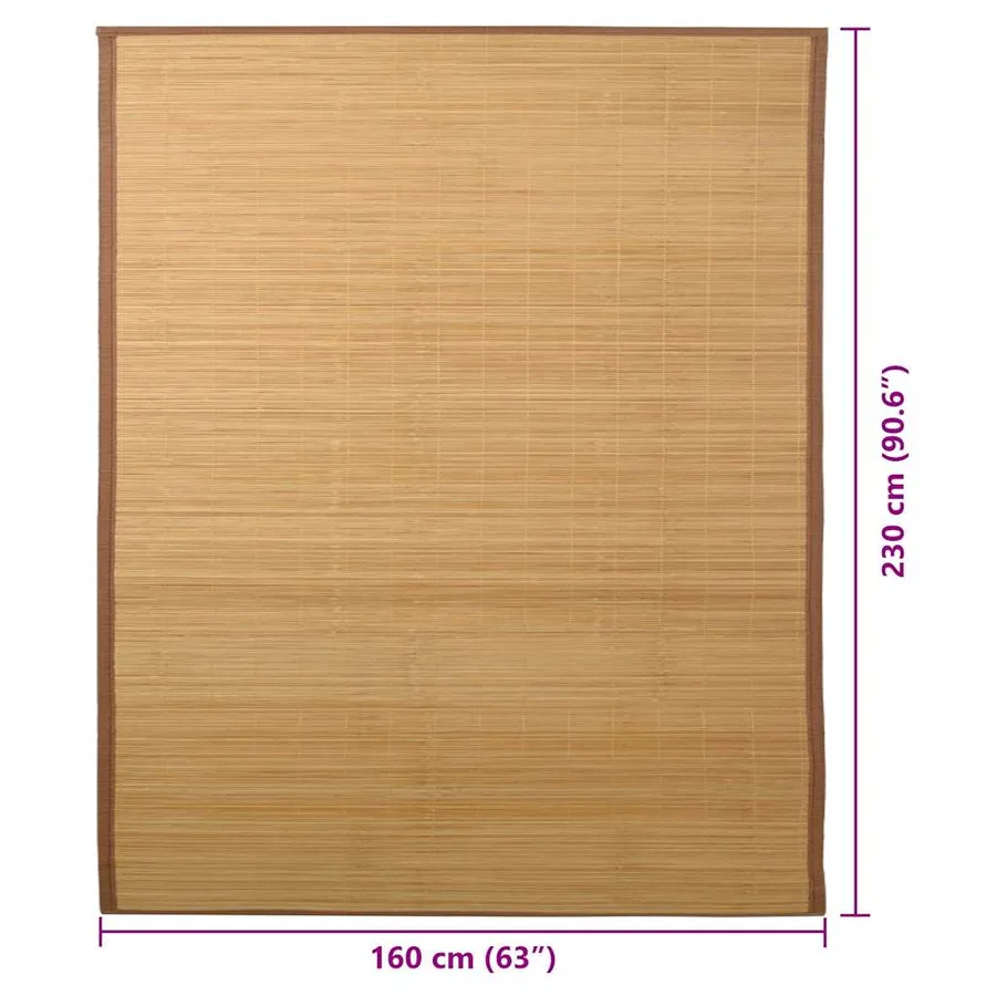 Tapis en bambou 160x230 cm Marron - 7