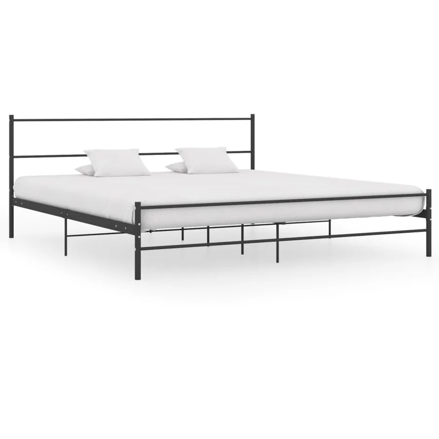 Cadre de lit sans matelas noir métal 180x200 cm