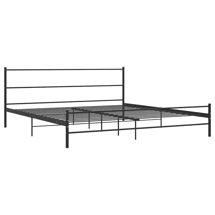 Cadre de lit sans matelas noir métal 180x200 cm - 2