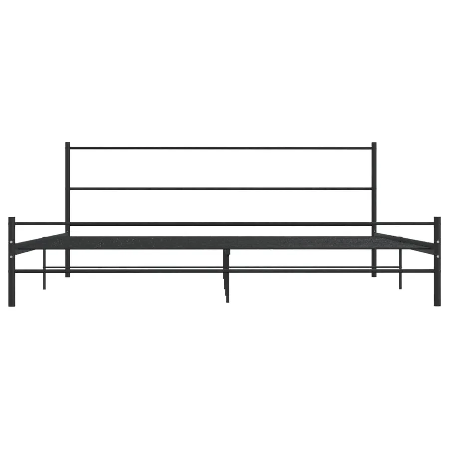 Cadre de lit sans matelas noir métal 180x200 cm - 3