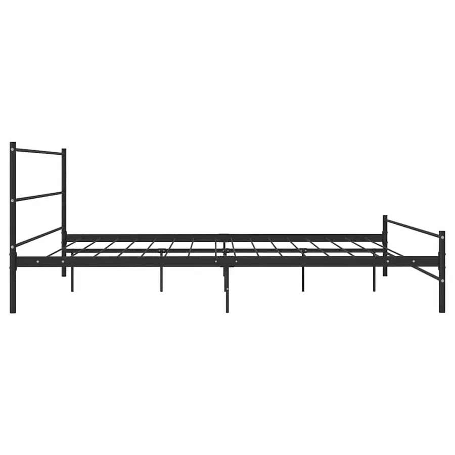 Cadre de lit sans matelas noir métal 180x200 cm - 4