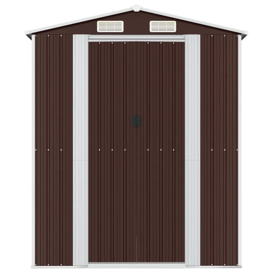 Abri de jardin Marron foncé 192x689x223 cm Métal galvanisé - 3