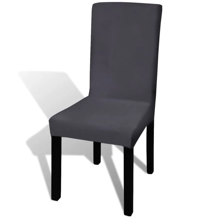 Housse de chaise droite extensible 4 pcs anthracite - 2