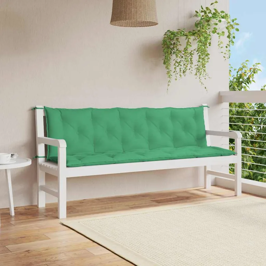 Coussin de banc de jardin vert 180x(50+50)x7 cm tissu oxford