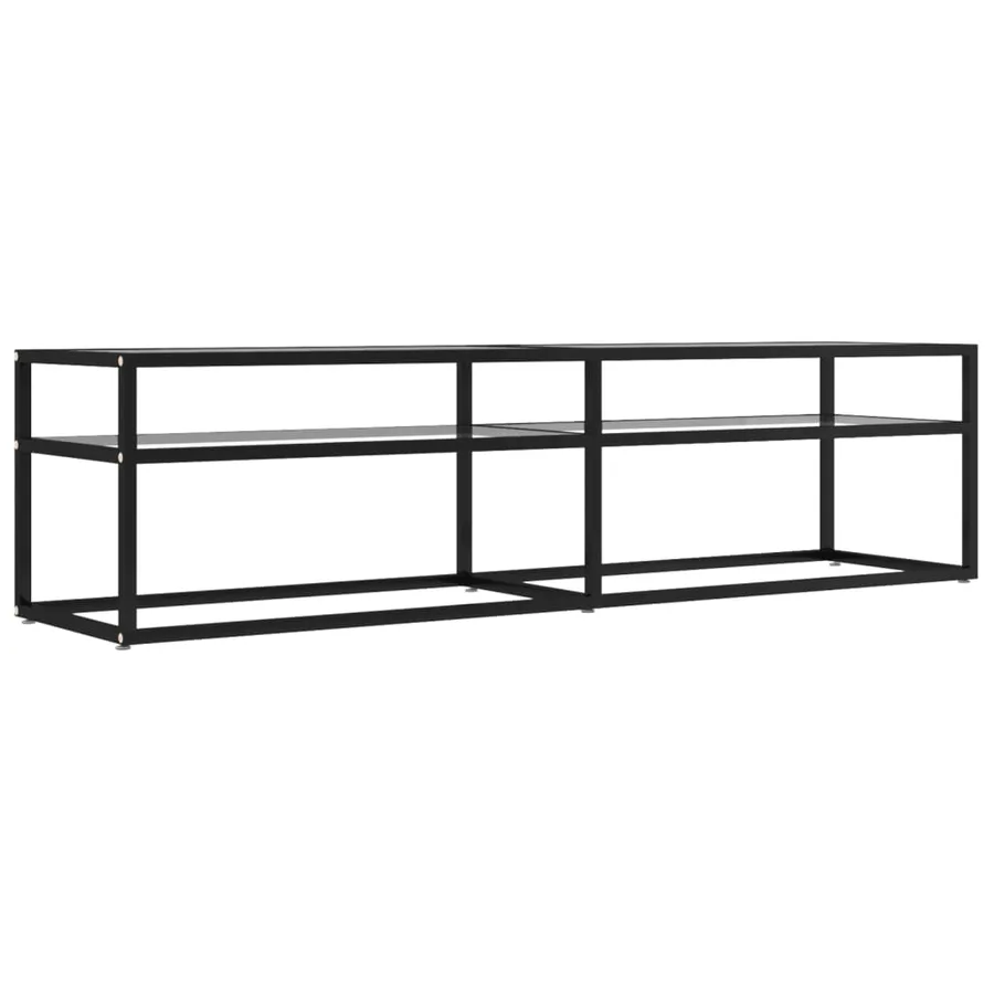 Meuble TV transparent 160x40x40,5 cm verre trempé - 2