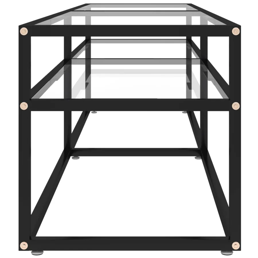 Meuble TV transparent 160x40x40,5 cm verre trempé - 4