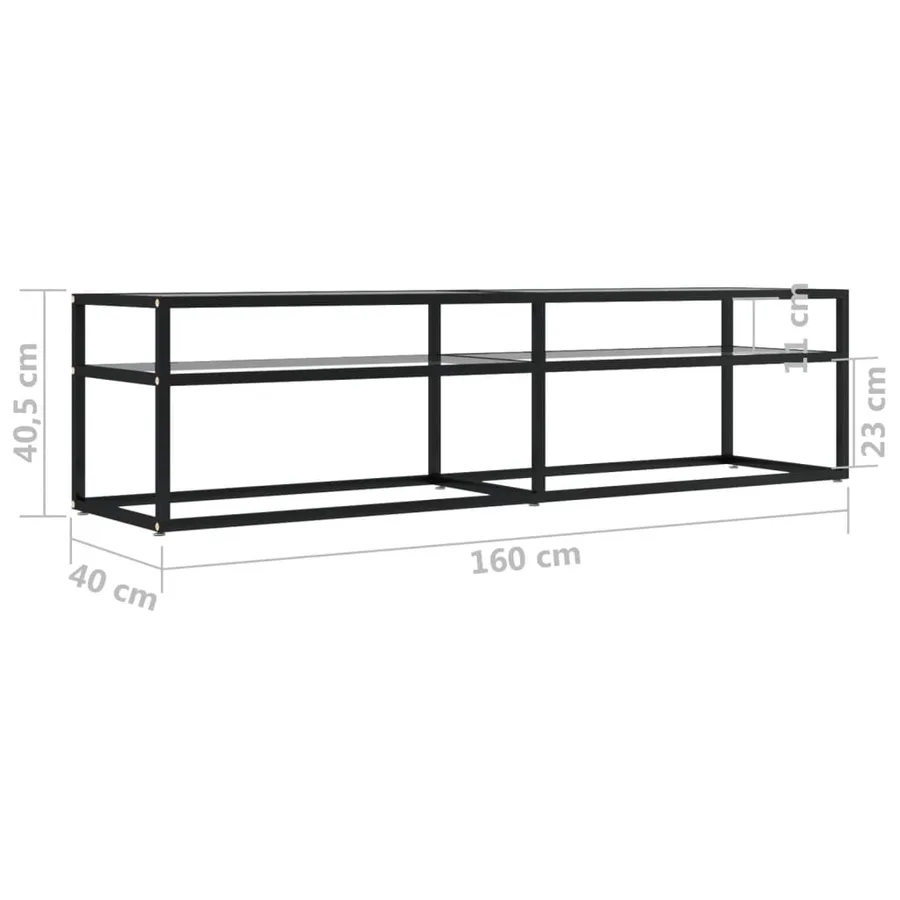 Meuble TV transparent 160x40x40,5 cm verre trempé - 6