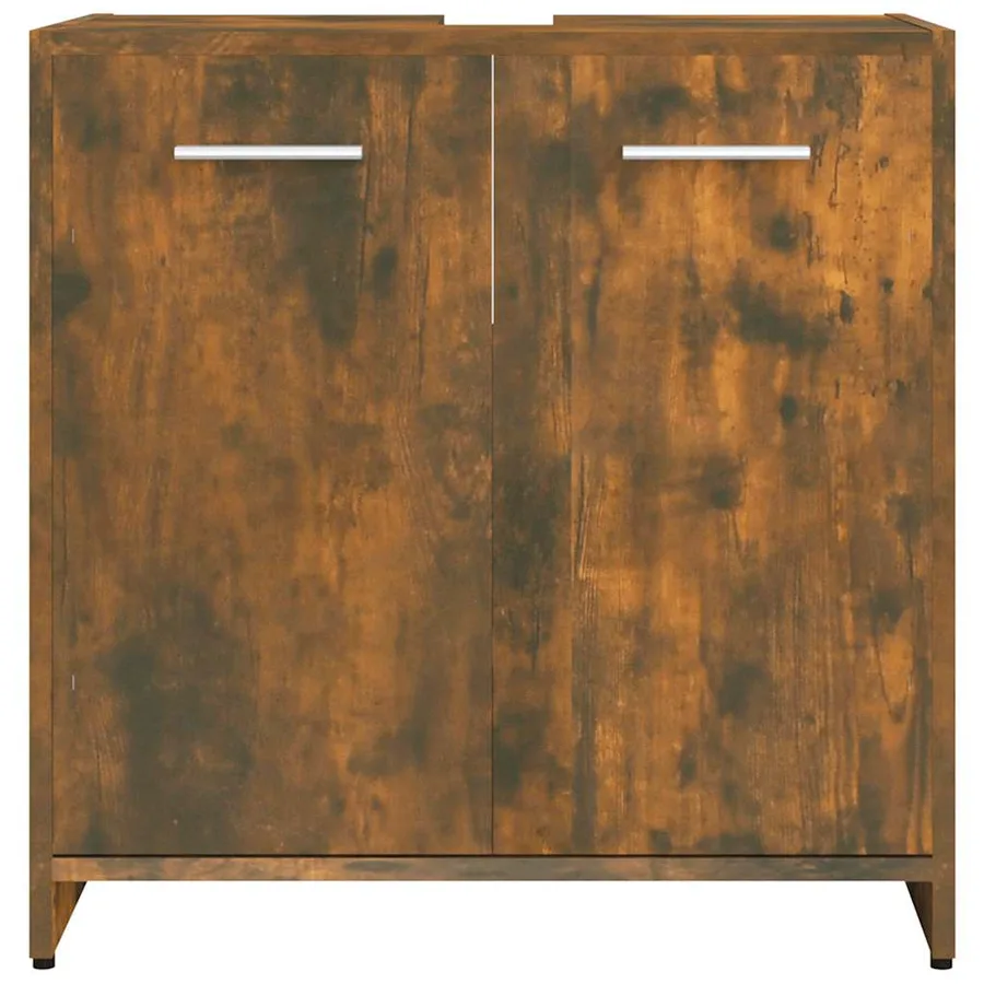 Armoire de bain Chêne fumé 60x33x60 cm Bois d'ingénierie - 5