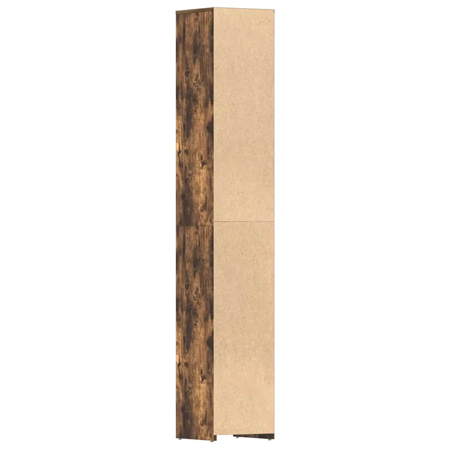 Armoire de bain Chêne fumé 30x30x183,5 cm Bois d'ingénierie - 8