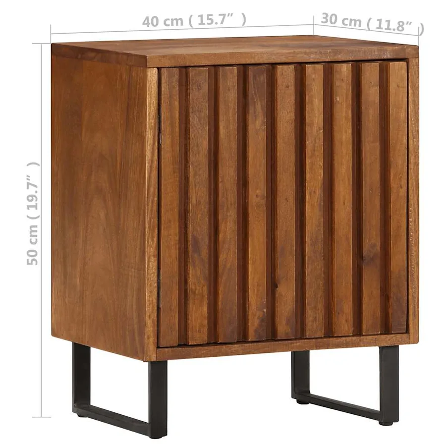 Table de chevet 40x30x50 cm Bois de manguier massif - 7