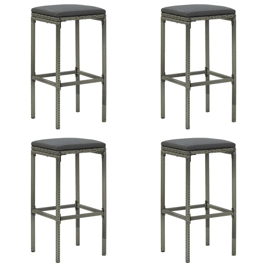 Ensemble de bar de jardin avec coussins 5 pcs Gris - 3