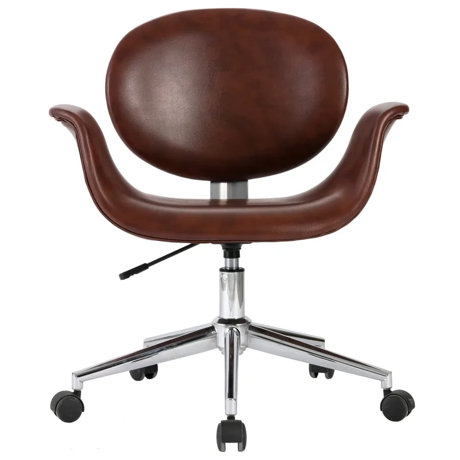 Chaise pivotante à manger Marron Similicuir - 3