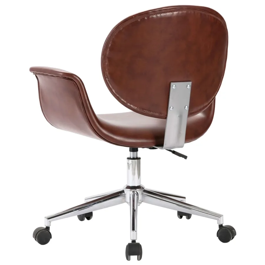 Chaise pivotante à manger Marron Similicuir - 4