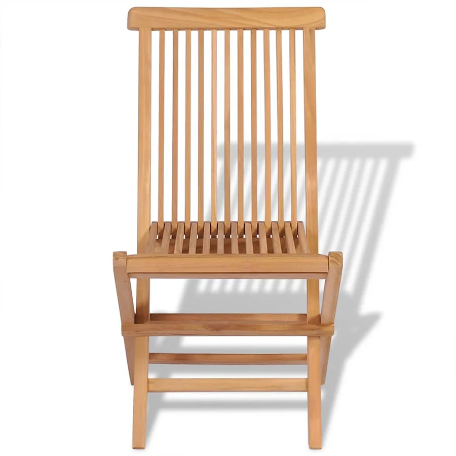 Chaises pliables de jardin lot de 4 Bois de teck solide - 5