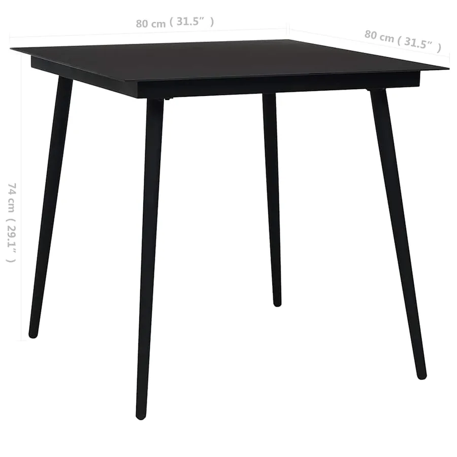 Ensemble à manger d'extérieur 5 pcs résine tressée et verre - 14