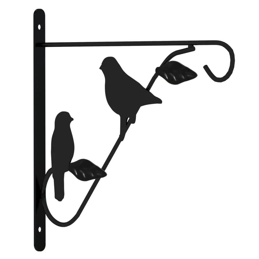 Supports de panier suspendu 4 pcs noir acier - 3