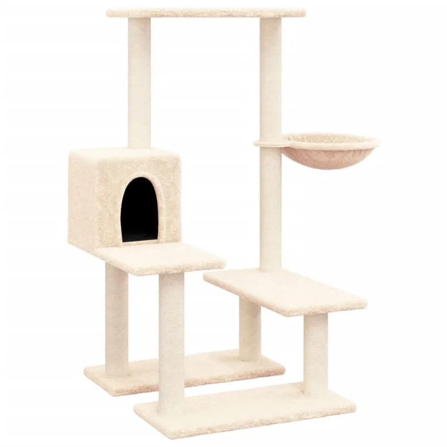 Arbre à chat avec griffoirs en sisal Crème 94,5 cm - 2