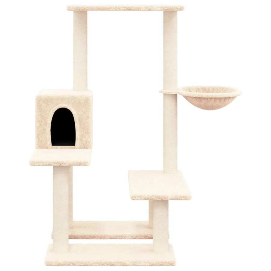 Arbre à chat avec griffoirs en sisal Crème 94,5 cm - 3