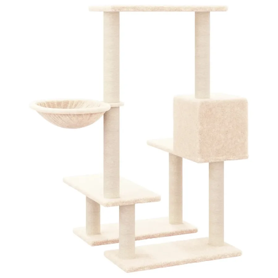 Arbre à chat avec griffoirs en sisal Crème 94,5 cm - 5