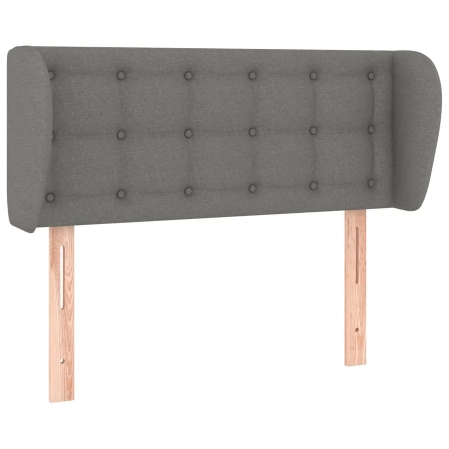 Tête de lit avec oreilles Gris foncé 93x23x78/88 cm Tissu - 2