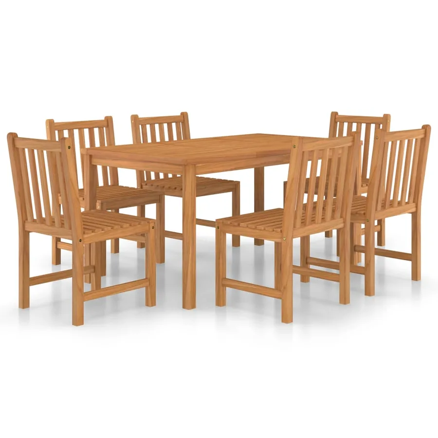Ensemble de salle à manger de jardin 7 pièces 150 x 90 cm en bois de teck massif - 2
