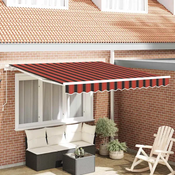 Auvent Rétractable Orange et marron 350 x 250 cm