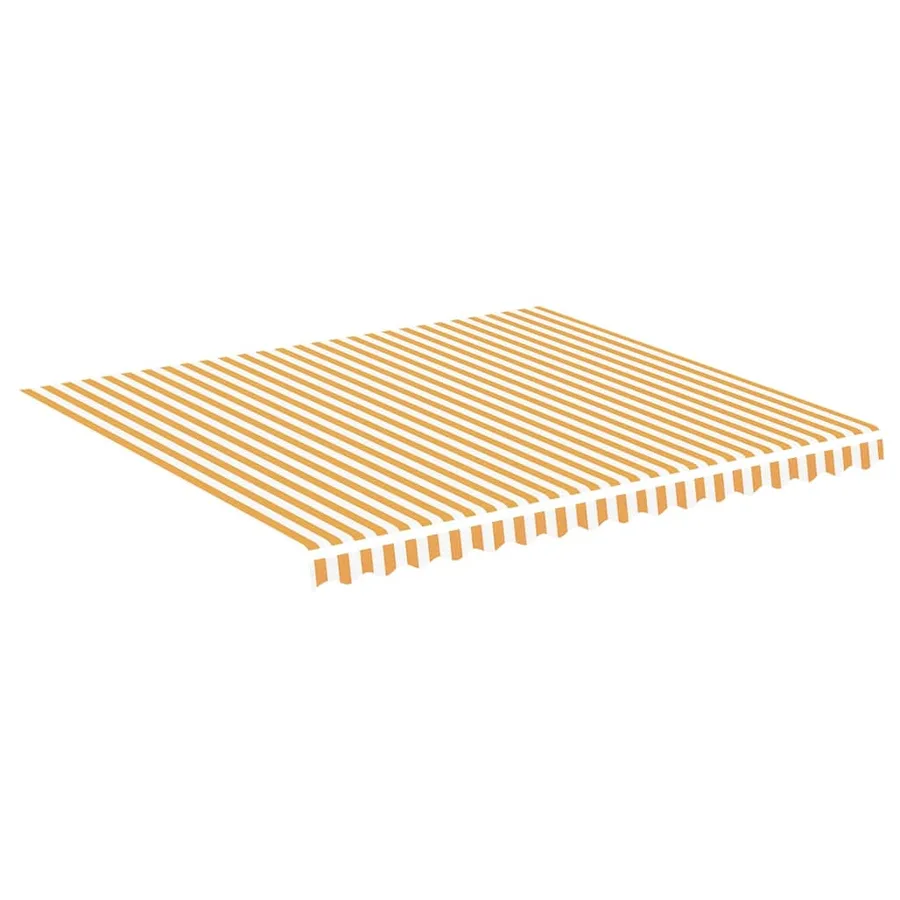 Tissu de remplacement pour auvent jaune et blanc 4x3,5 m polyester - 2