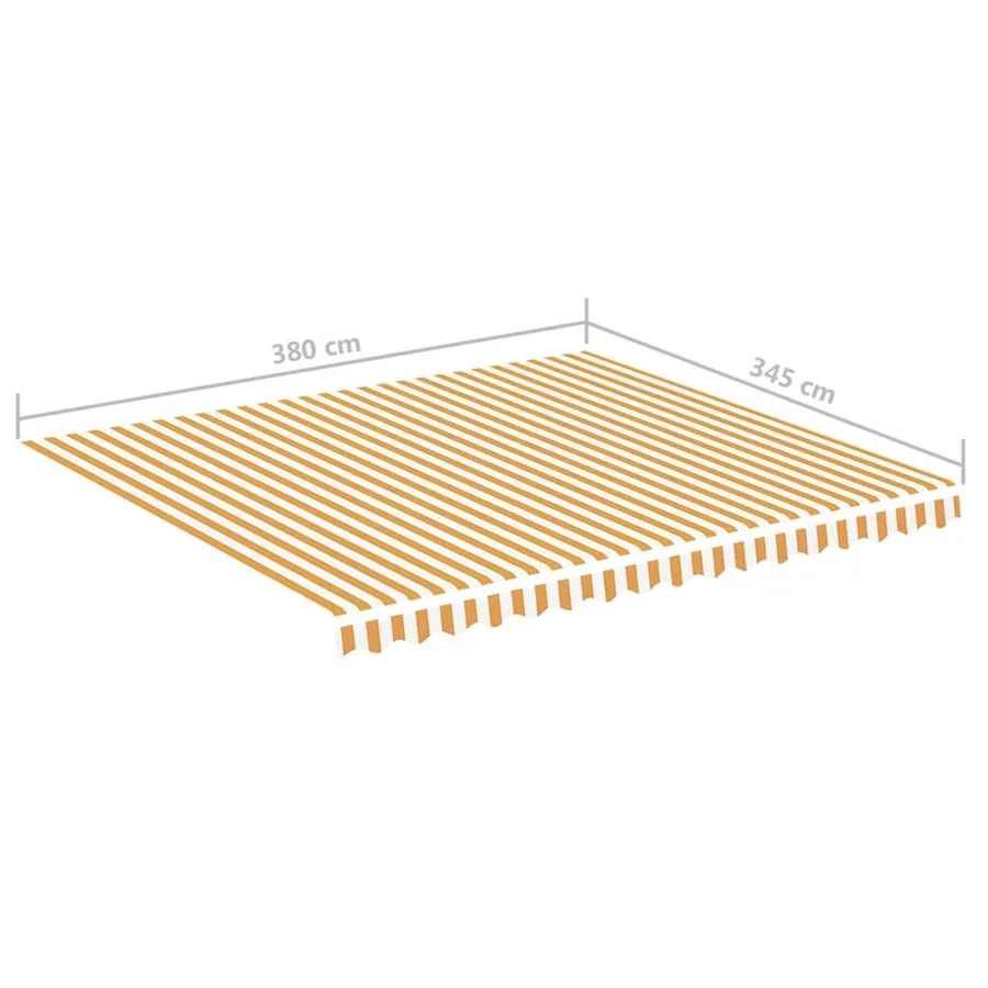 Tissu de remplacement pour auvent jaune et blanc 4x3,5 m polyester - 6