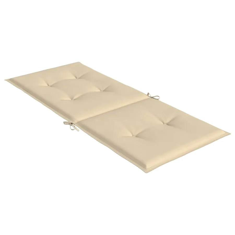 Coussins de chaise de jardin dossier haut lot de 6 beige tissu - 6