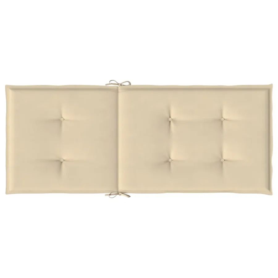 Coussins de chaise de jardin dossier haut lot de 6 beige tissu - 7