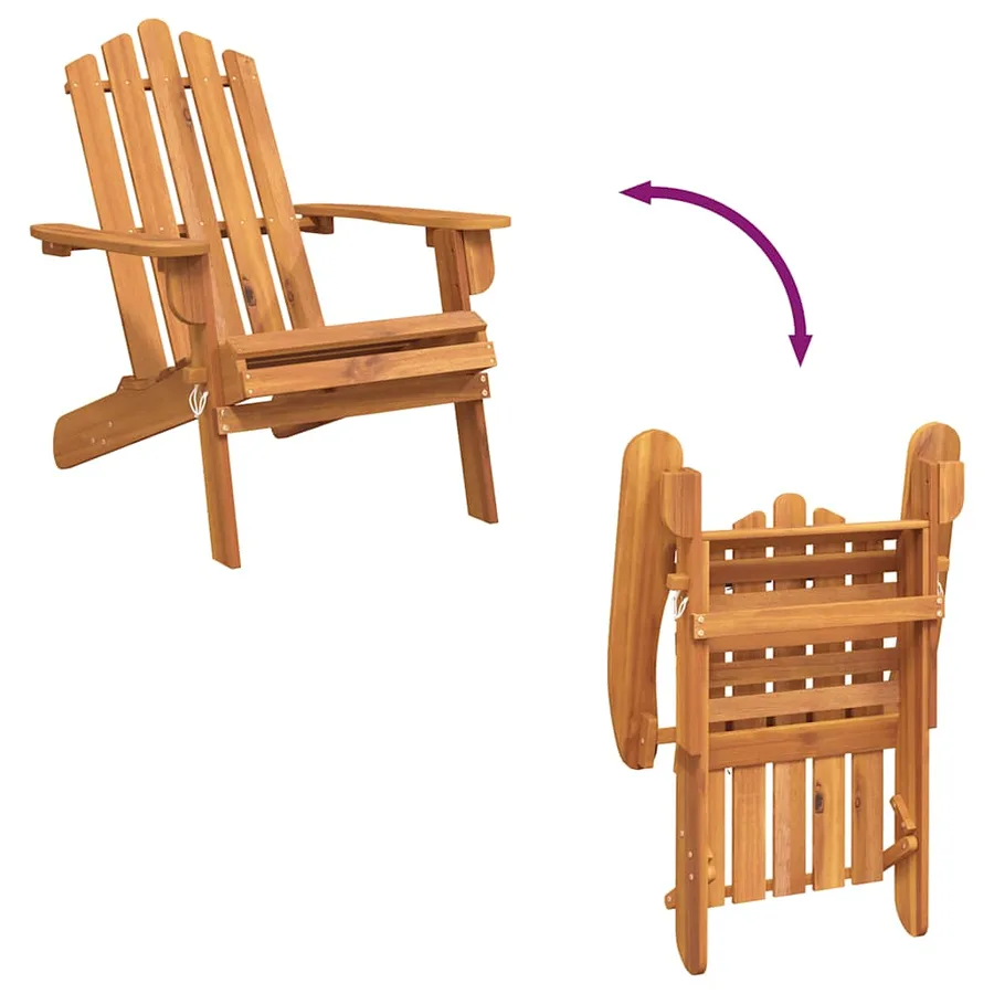 Chaises Adirondack de jardin lot de 2 Bois massif d'acacia - 8