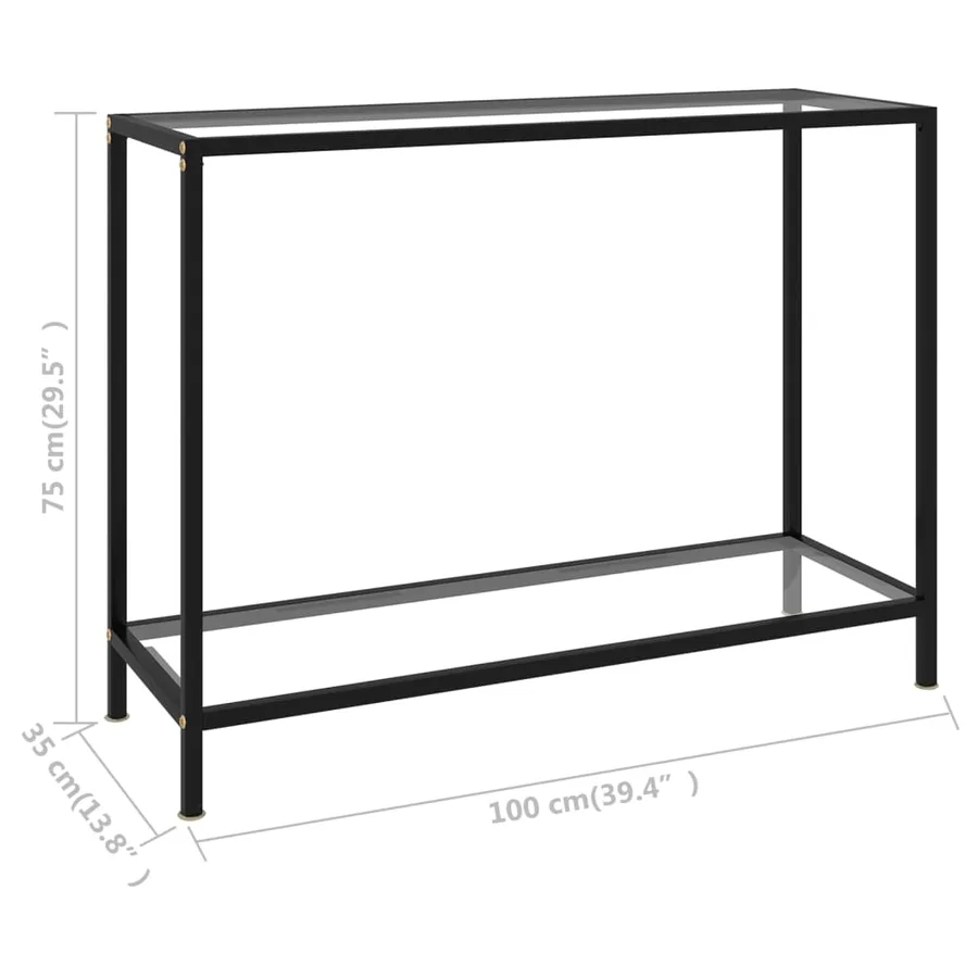 Table console Transparent 100x35x75 cm Verre trempé - 6