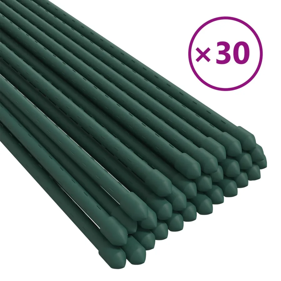 Piquets pour plantes de jardin 30 pcs vert 90 cm acier - 2