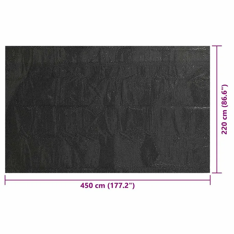 Couverture de piscine Noir 450 x 220 cm PE - 6