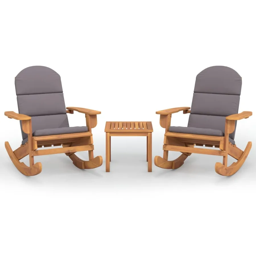 Ensemble de salon de jardin Adirondack 3 pcs bois acacia solide - 2