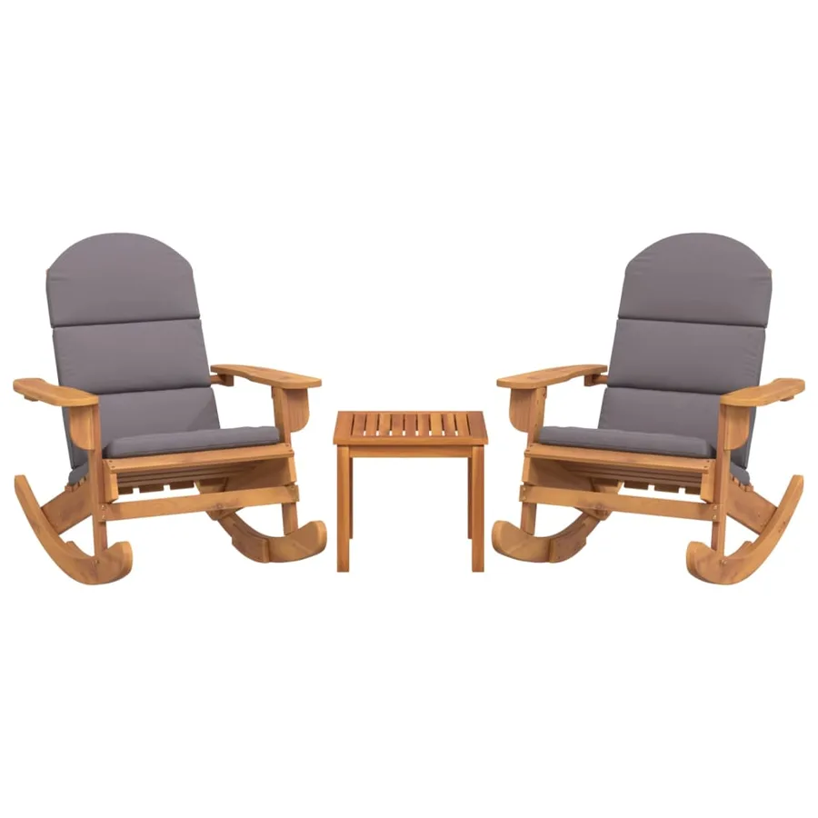 Ensemble de salon de jardin Adirondack 3 pcs bois acacia solide - 3
