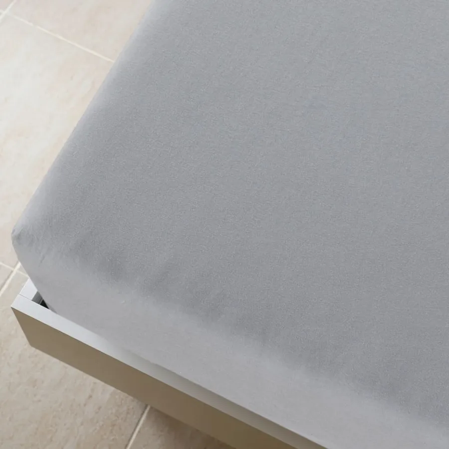 Draps-housses Jersey 2 pcs Gris 90x200 cm Coton - 4