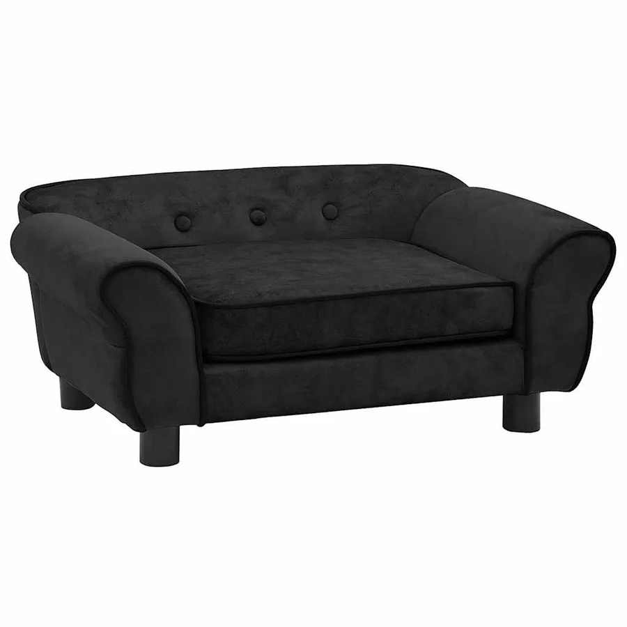 Canapé pour chien Noir 72x45x30 cm Peluche - 2