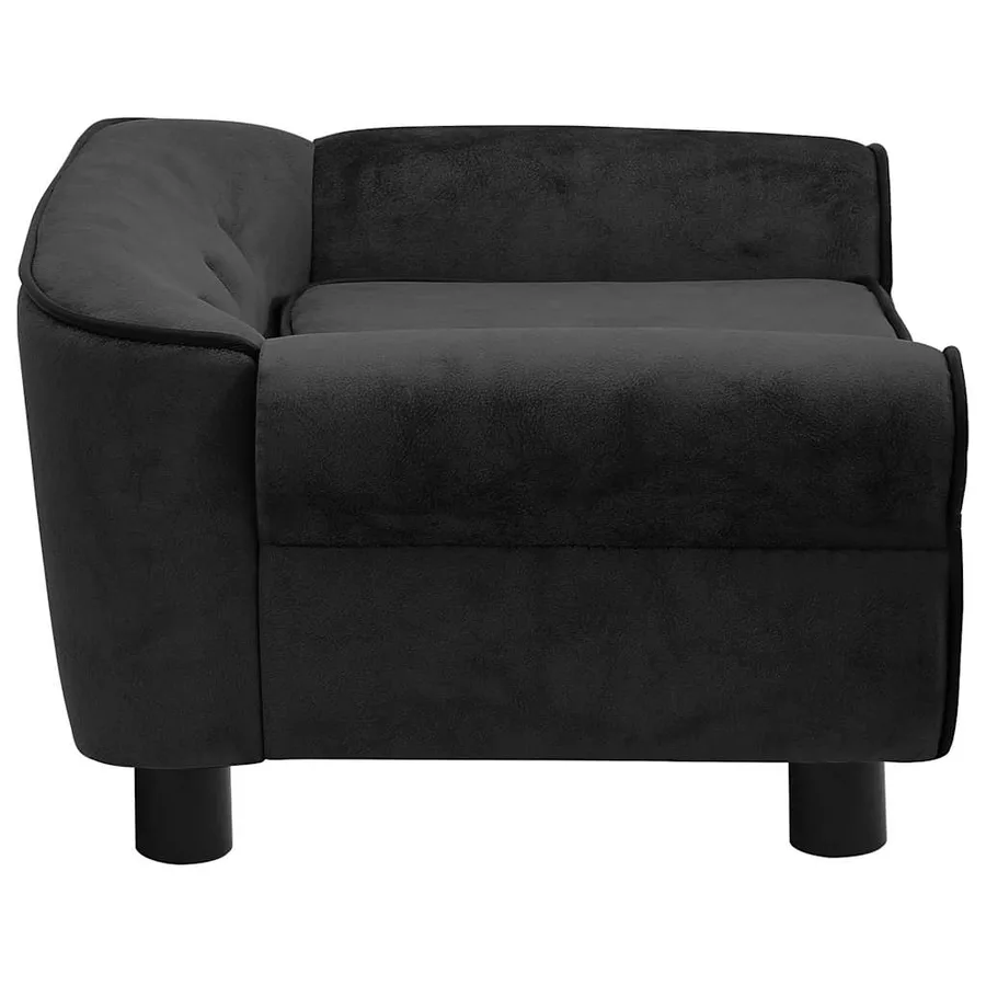 Canapé pour chien Noir 72x45x30 cm Peluche - 7