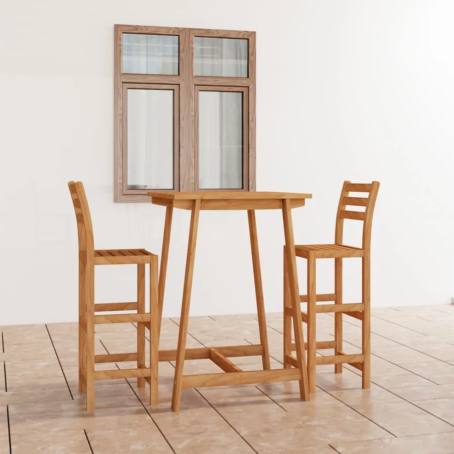 Ensemble de bar d'extérieur 3 pcs Bois d'acacia massif