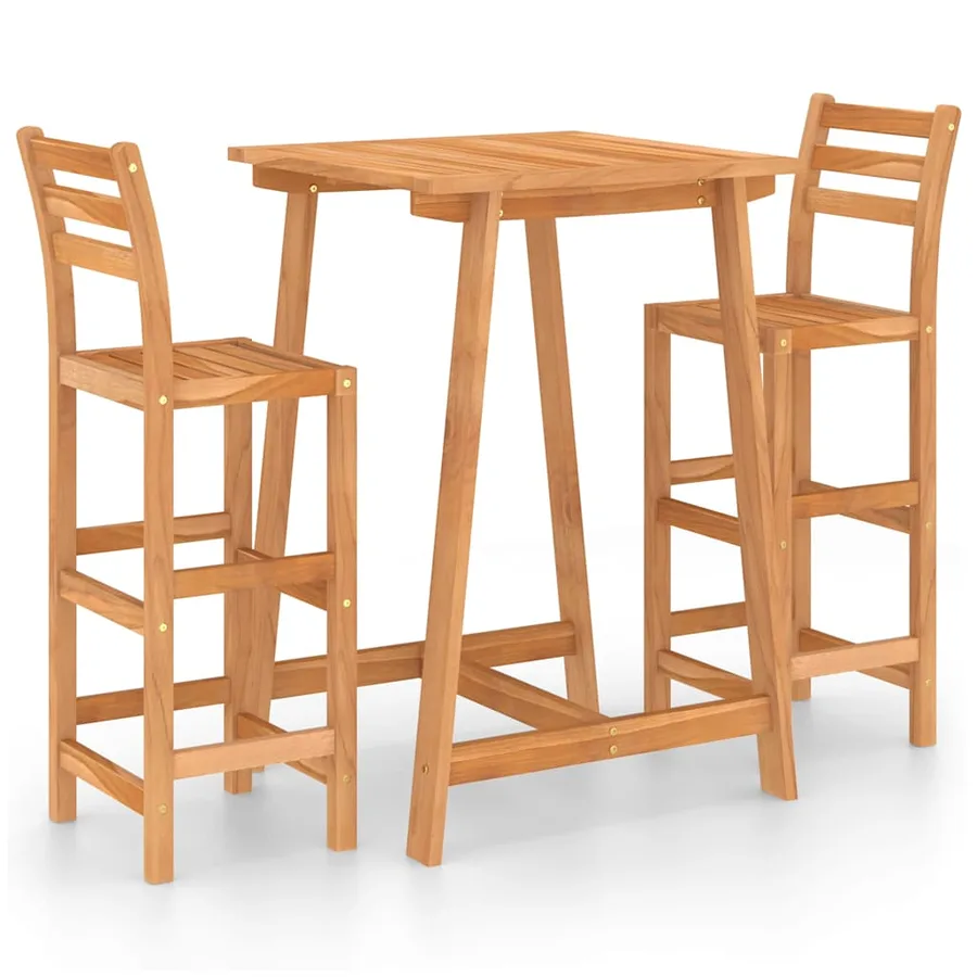 Ensemble de bar d'extérieur 3 pcs Bois d'acacia massif - 2