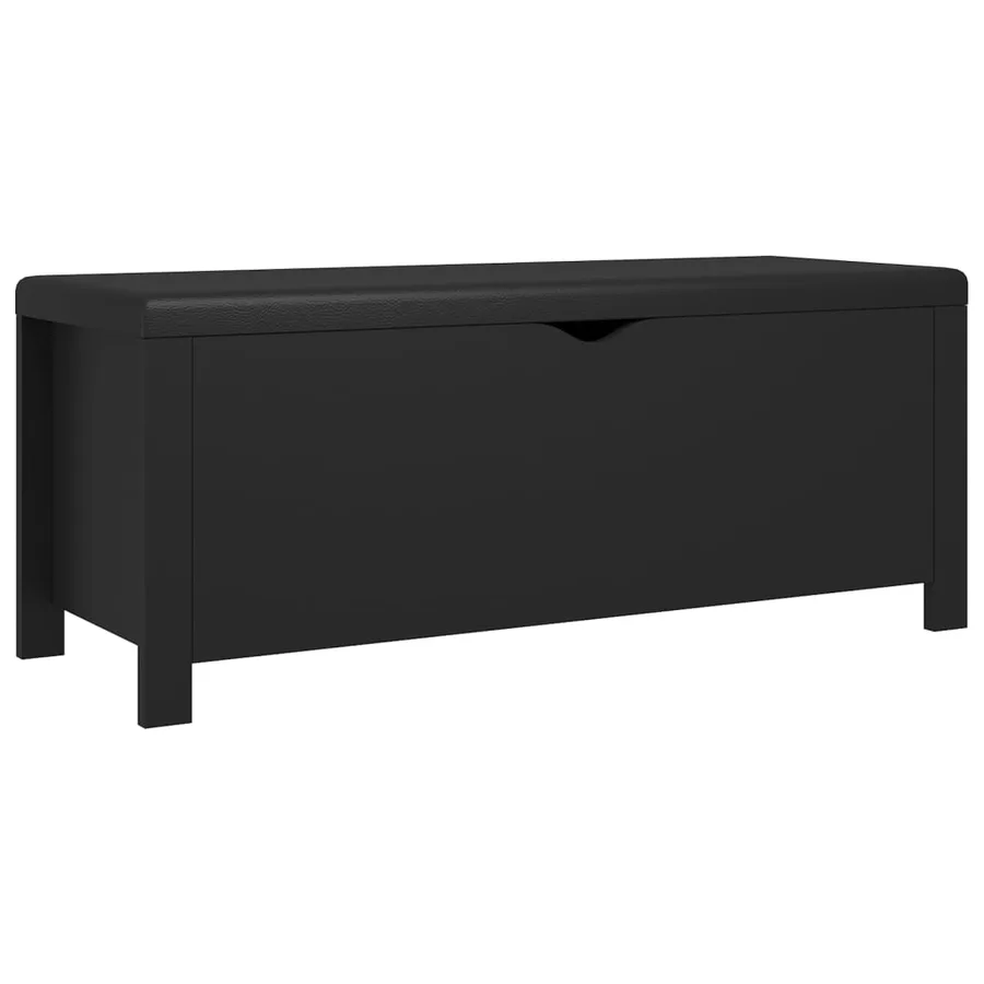 Boîte de rangement avec coussin Noir 105x40x45 cm Aggloméré - 2