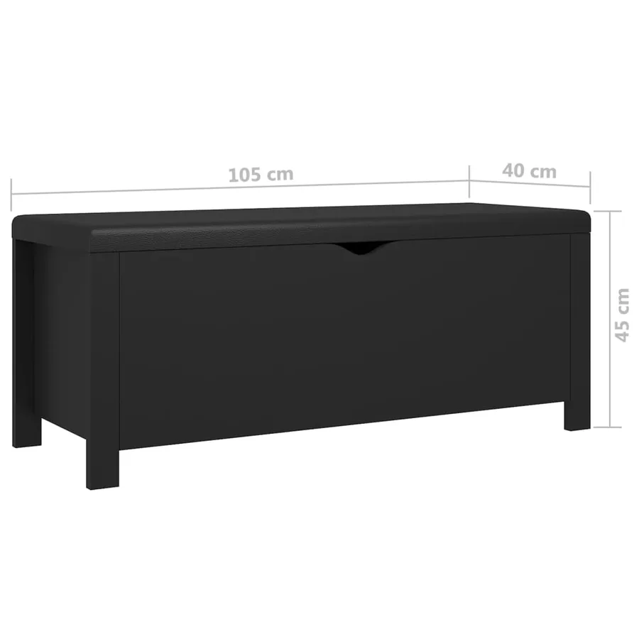 Boîte de rangement avec coussin Noir 105x40x45 cm Aggloméré - 7