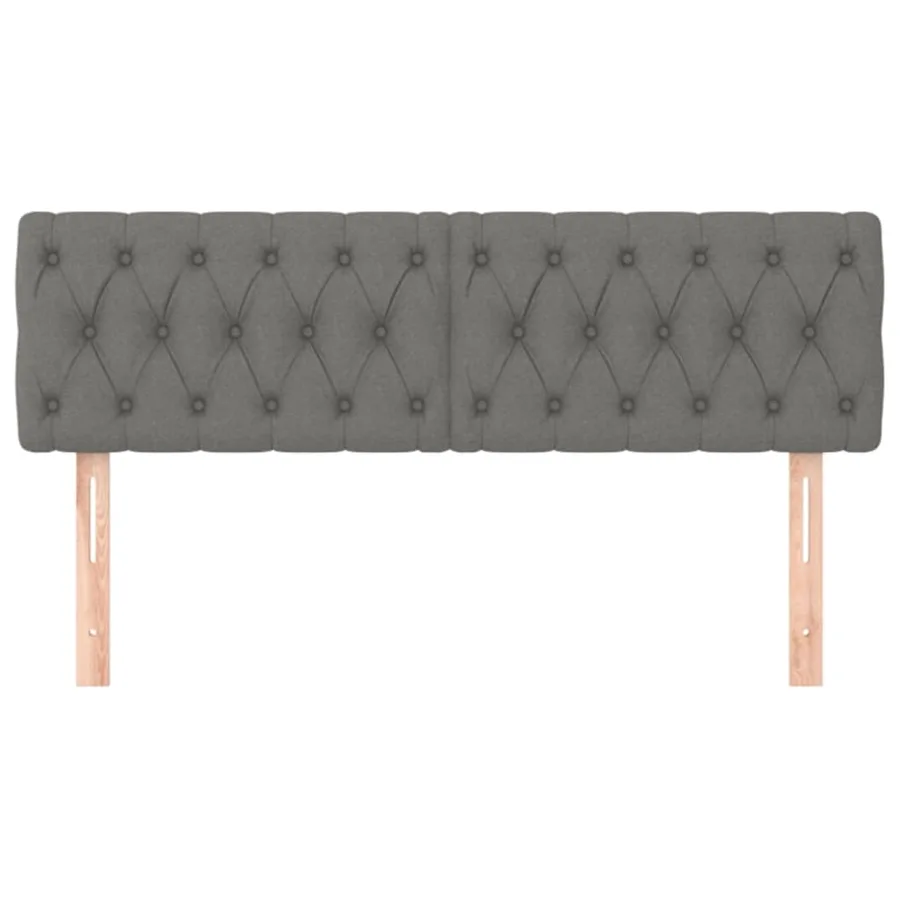 Têtes de lit Gris foncé 144x7x78/88 cm Tissu - 3