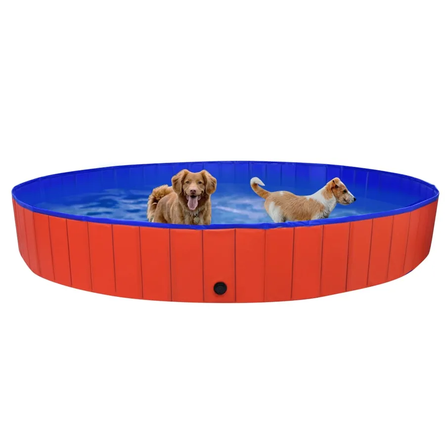 Piscine pliable pour chiens Rouge 300x40 cm PVC - 3